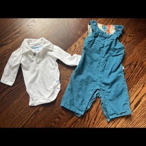 Ruggedbutts corduroy overall set - 3-6 months